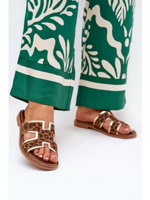 Dámské pantofle ZAZOO 40383 BROWN