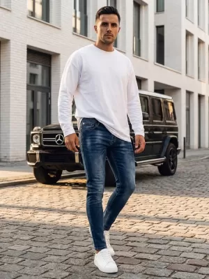 Pánské kalhoty DSTREET SVĚTLE MODRÁ