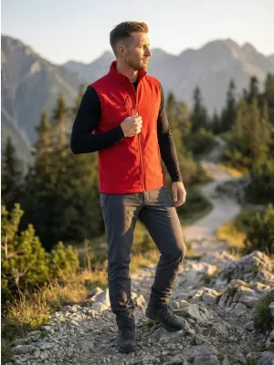Pánská softshellová vesta ALTISPORT NoPrint NP/ALM865 ČERVENÁ