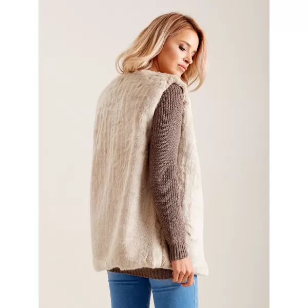  Dámská vesta WOOL FASHION ITALIA AT-KZ-4102-1.20P LIGHT BEIGE 