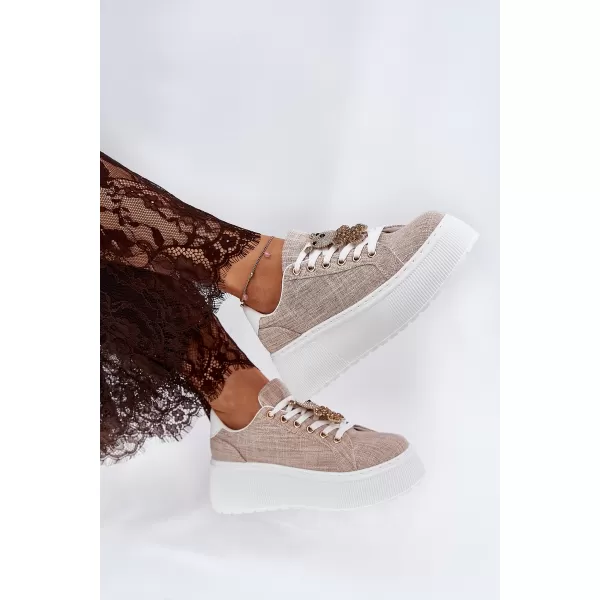  Dámské tenisky S.BARSKI BF51-014 BEIGE 
