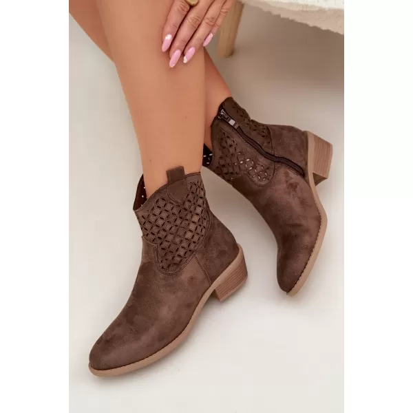  Dámské boty na podpatku BOTO BRIAVINE 41827 BROWN 