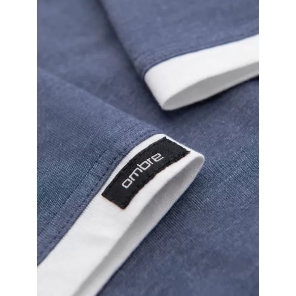  Pánské triko OMBRE OM-TSCT-0256 DARK BLUE MELANGE 
