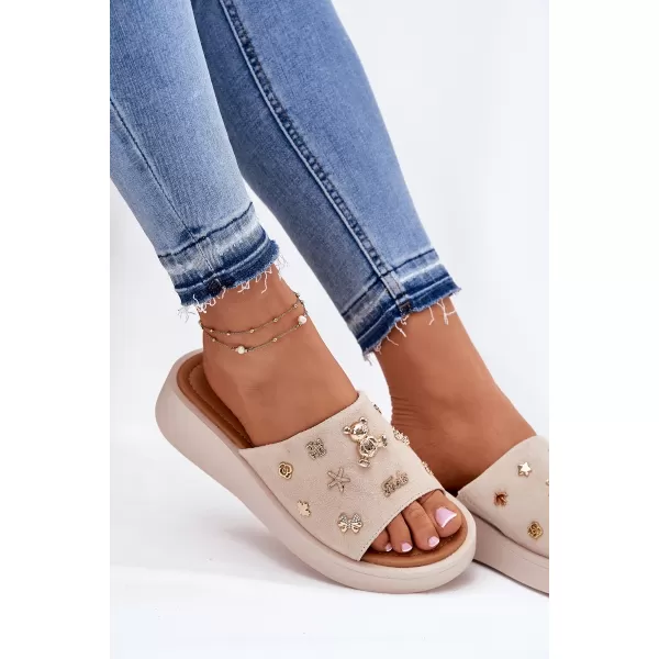  Dámské pantofle VINCEZA 66741 BEIGE 