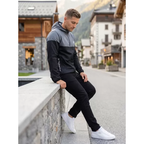  Pánská softshellová bunda premium ALTISPORT VOJ/ALM051JACK01 ŠEDOČERNÁ 