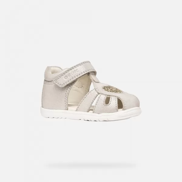  Dívky první kroky GEOX SANDAL MACCHIA B654WA0MAEWC0262 ŠEDÁ 