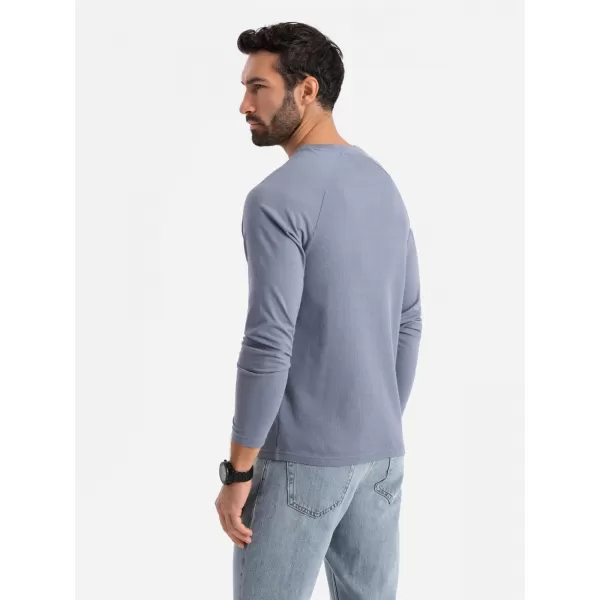  Pánské triko OMBRE OM-LSCL-0109 BLUE DENIM 