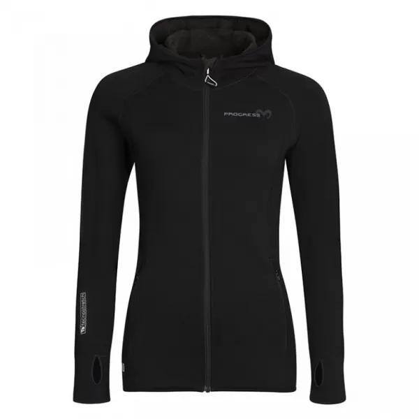  Dámská mikina PROGRESS TISPA HOODY MERINO ČERNÁ 