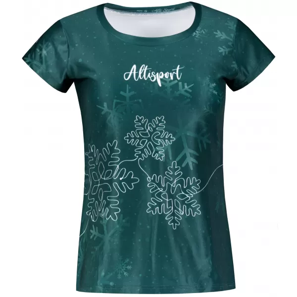  Dámské vánoční triko premium ALTISPORT VOJ/ALWVN8TR06 ZELENÁ 