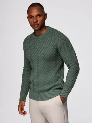 Pánský svetr OMBRE OM-SWSW-0147 FADED GREEN