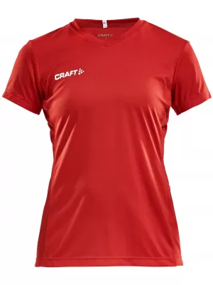 Dámské sportovní tričko s výstřihem do V CRAFT TW Squad Go Jersey Solid W JASNĚ ČERVENÁ
