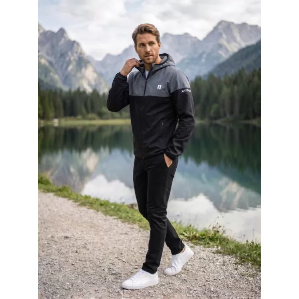  Pánská softshellová bunda premium ALTISPORT VOJ/ALM051JACK01 ŠEDOČERNÁ 