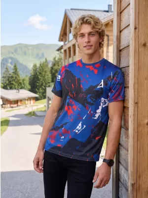 Pánské tričko premium ALTISPORT VOJ/ALM131TR01 MODRÁ/ČERNÁ