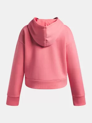 Dívčí mikina UNDER ARMOUR UA RIVAL FLEECE HOODIE 1379517-600 RŮŽOVÁ