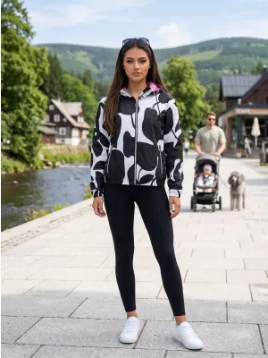 Dámská jarní bunda ALTISPORT HELSIE ČERNÁ/BÍLÁ