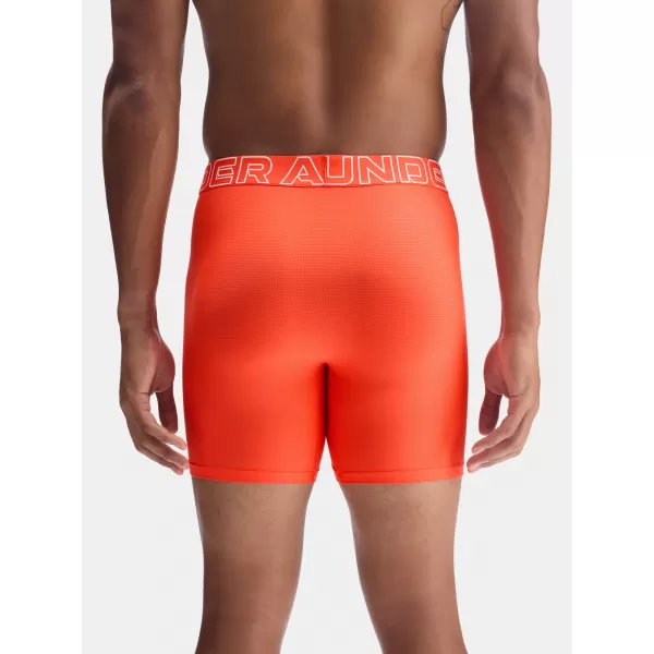  Pánské boxerky UNDER ARMOUR UA PERFORMANCE TECH MESH - SOLID 6IN - 1383884-690 ORANŽOVÁ 