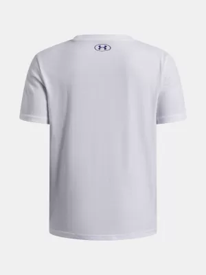 Chalepcké triko UNDER ARMOUR B LOGO BLUR SS 6009280-100 BÍLÁ