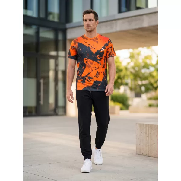  Pánské tričko premium ALTISPORT VOJ/ALM131TR01 ORANŽOVÁ/ČERNÁ 