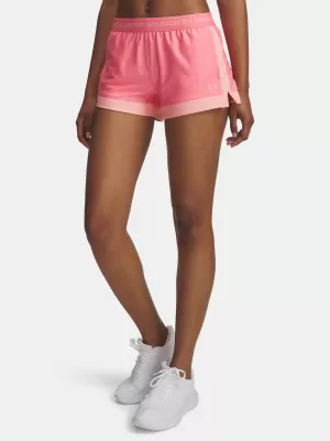 Dámské kraťasy UNDER ARMOUR TECH PLAY UP 3IN COLORBLOCK 6010875-600 RŮŽOVÁ