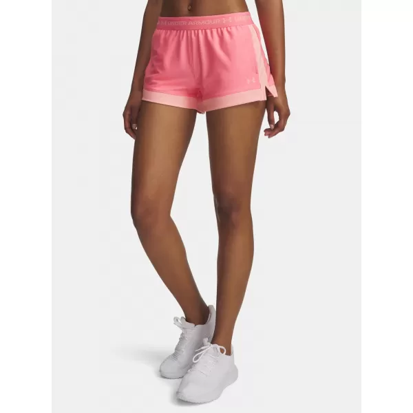  Dámské kraťasy UNDER ARMOUR TECH PLAY UP 3IN COLORBLOCK 6010875-600 RŮŽOVÁ 