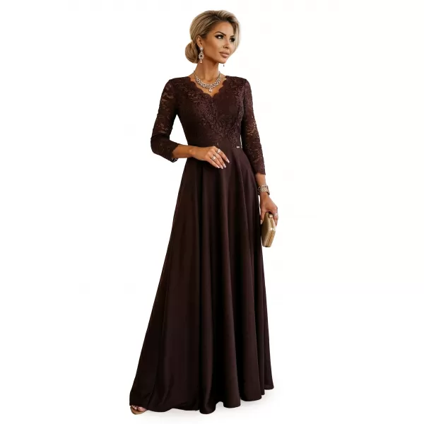  Dámské šaty NUMOCO AMBER 309-14 ČOKOLÁDOVÁ 