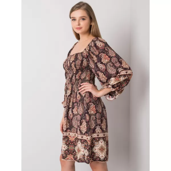  Dámské šaty OCH BELLA TW-SK-BI-H3748.22X DARK BROWN 
