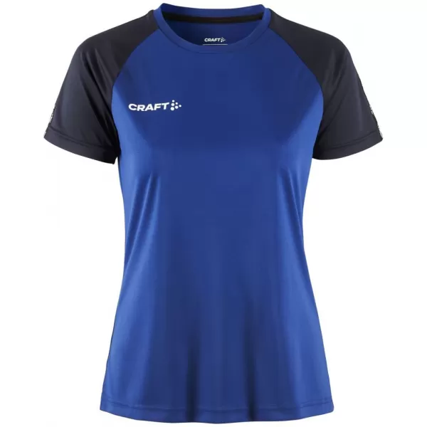  Dámské kontrastní sportovní tričko CRAFT TW Squad Go Contrast Jersey W KLUBOVÁ KOBALTOVÁ/NÁMOŘNÍ 