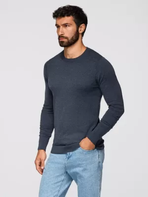 Pánský svetr OMBRE OM-SWBS-0106 NAVY BLUE MELANGE