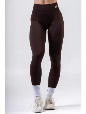 NEBBIA High-waist push-up legíny POWER 888 DARK BROWN