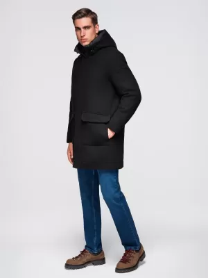 Pánský kabát OMBRE OM-COWC-0132 BLACK