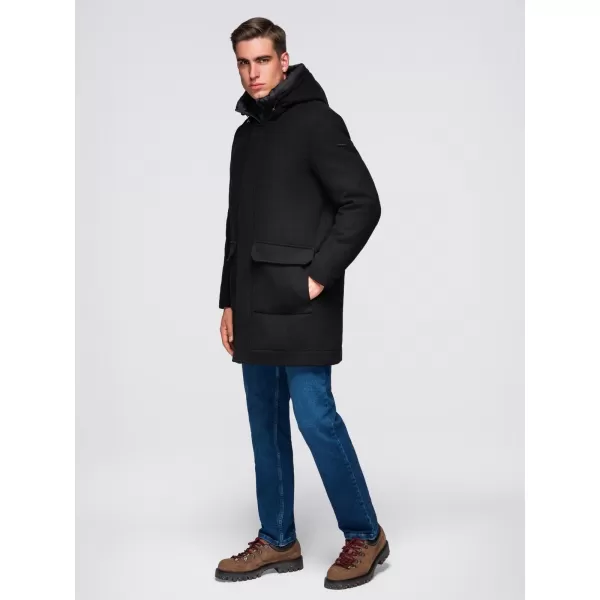  Pánský kabát OMBRE OM-COWC-0132 BLACK 