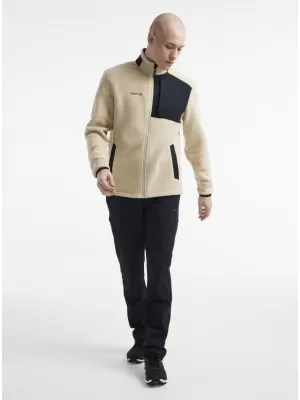 Pánská fleecová mikina Sherpa CRAFT Corp. ADV Pile Fleece Jacket M PŘÍRODNÍ/ČERNÁ