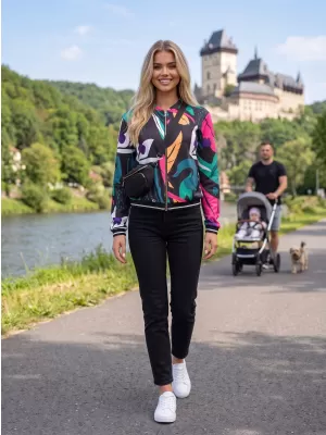 Dámská bunda ALTISPORT HADARIT ČERNÁ VZOR
