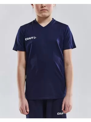 Dětské sportovní tričko s výstřihem do V CRAFT TW Squad Go Jersey Solid Jr NÁMOŘNÍ MODRÁ