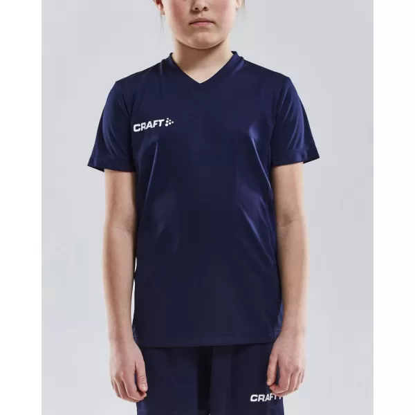  Dětské sportovní tričko s výstřihem do V CRAFT TW Squad Go Jersey Solid Jr NÁMOŘNÍ MODRÁ 