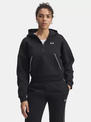Dámská mikina UNDER ARMOUR RIVAL FLC PIPED HZ HOODIE 6003707-005 ČERNÁ