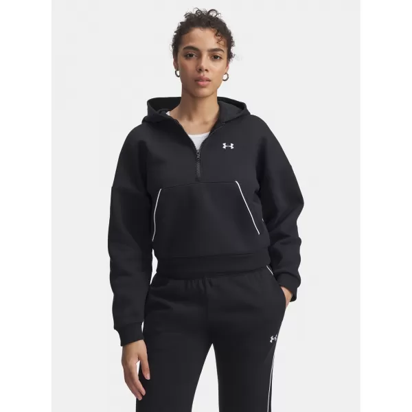  Dámská mikina UNDER ARMOUR RIVAL FLC PIPED HZ HOODIE 6003707-005 ČERNÁ 