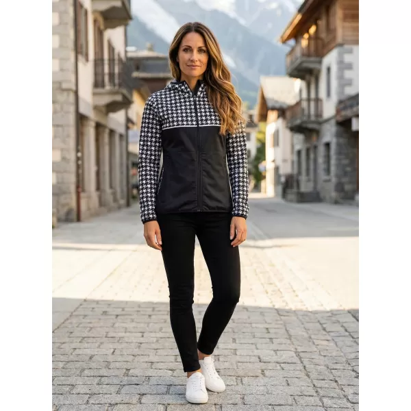  Dámská softshellová bunda premium ALTISPORT VOJ/ALW048JACK01 ČERNOBÍLÁ 