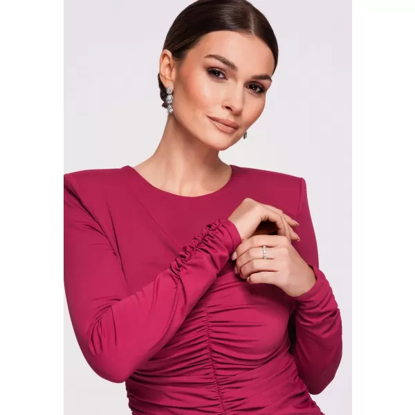  Dámské šaty LARICA LA-OM-DLR272 BURGUNDY 