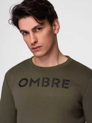 Pánská mikina OMBRE B1711 DARK OLIVE