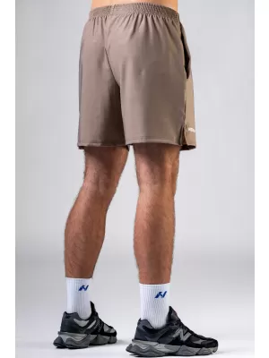 NEBBIA Tréninkové šortky POWER 902 LIGHT BROWN ASH