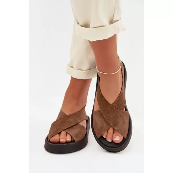  Dámské sandály ZAZOO 3196 BROWN/BEIGE 