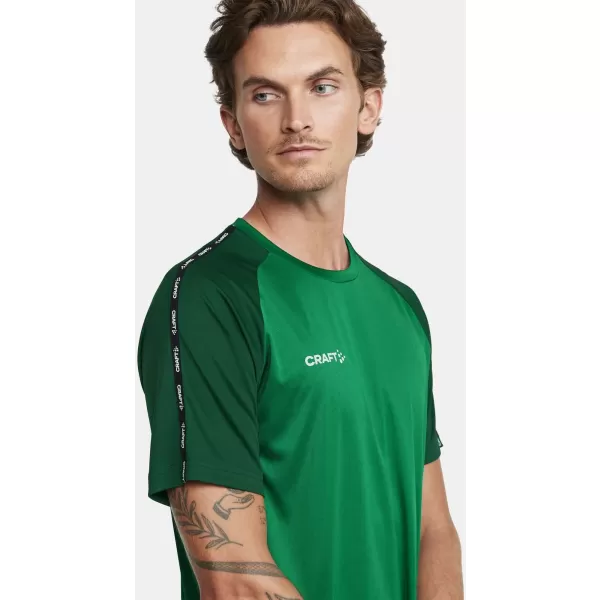  Pánské kontrastní sportovní tričko CRAFT TW Squad Go Contrast Jersey M TÝMOVĚ ZELENÁ/ZELENÁ 