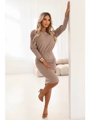 Dámské šaty NUMOCO LARA 399-4 MOCHA MOUSSE