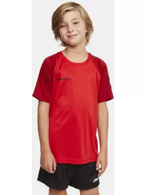 Dětské kontrastní sportovní tričko CRAFT TW Squad Go Contrast Jersey Jr JASNĚ ČERVENÁ/EXPRES