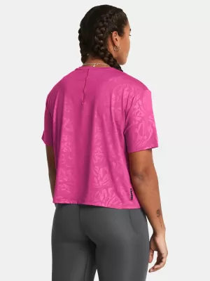 Dámské triko UNDER ARMOUR VANISH ENERGY EMBOSS CROP SS 1383640-686 RŮŽOVÁ