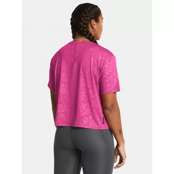  Dámské triko UNDER ARMOUR VANISH ENERGY EMBOSS CROP SS 1383640-686 RŮŽOVÁ 