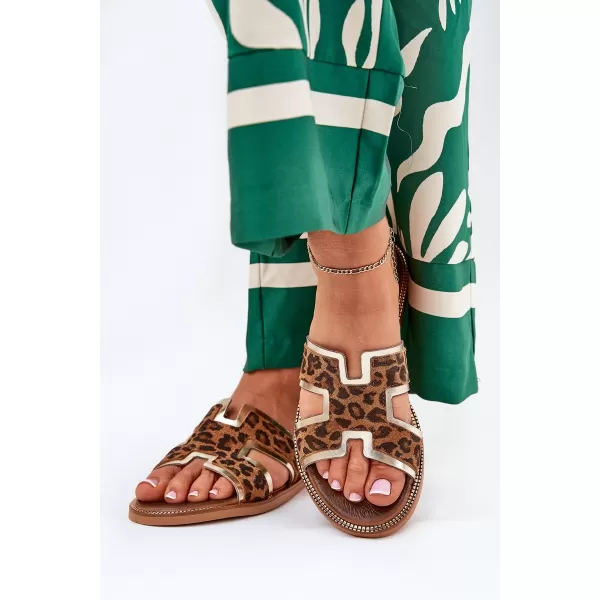  Dámské pantofle ZAZOO 40383 BROWN 