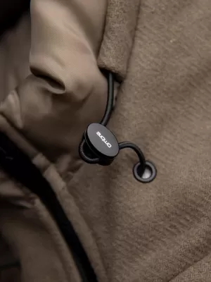 Pánský kabát OMBRE OM-COWC-0132 KHAKI