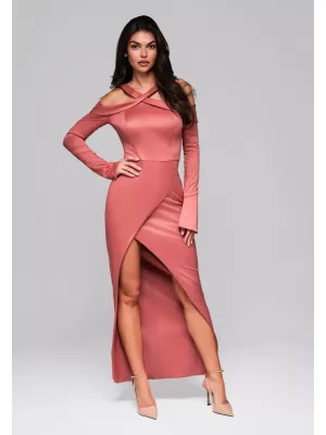 Dámské šaty LARICA LA-OM-DLR250 DARK PINK